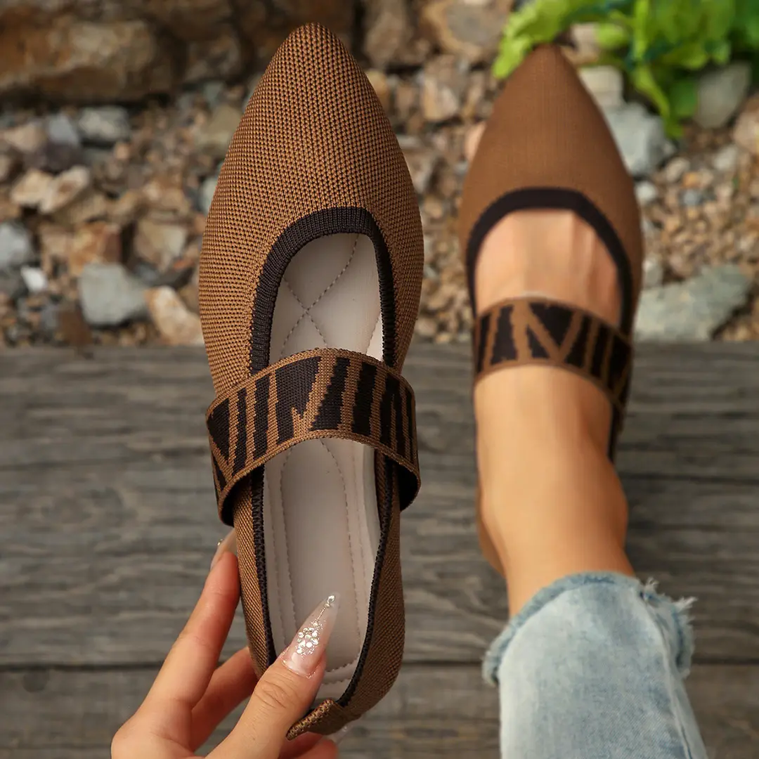 (Cross-border trading), shoes flat pointed-toe low-cut, slip-ons, breathable two-tone loafers, European style, made with flyknit technology — chobi 25