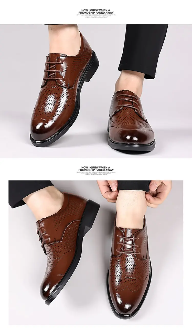 Men's autumn classic suit jacket English style, shoes pointed-toe for leisure, soft sole, genuine leather — chobi 28