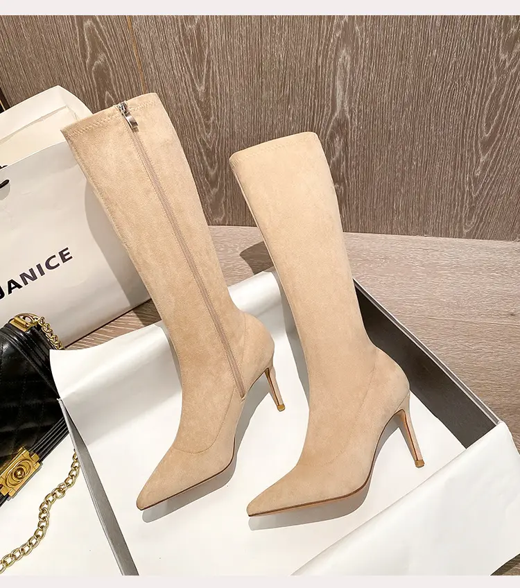 Fashionable demi-season high boots, high heels pointed-toe stiletto heels, 2025 years, mid-length — chobi 16