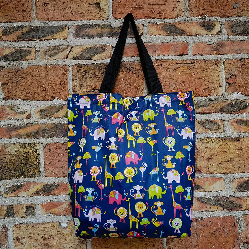 Waterproof shopping bag with zipper, folding handheld linen bag, travel bag, (Physicals), increased thickness — chobi 33
