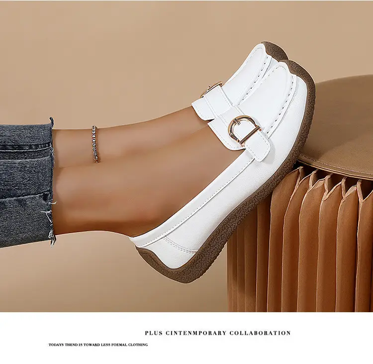 Casual women's loafers flat, comfortable “mom shoes”, Collection Year 2026, soft sole, plus size, non-slip sole — chobi 15