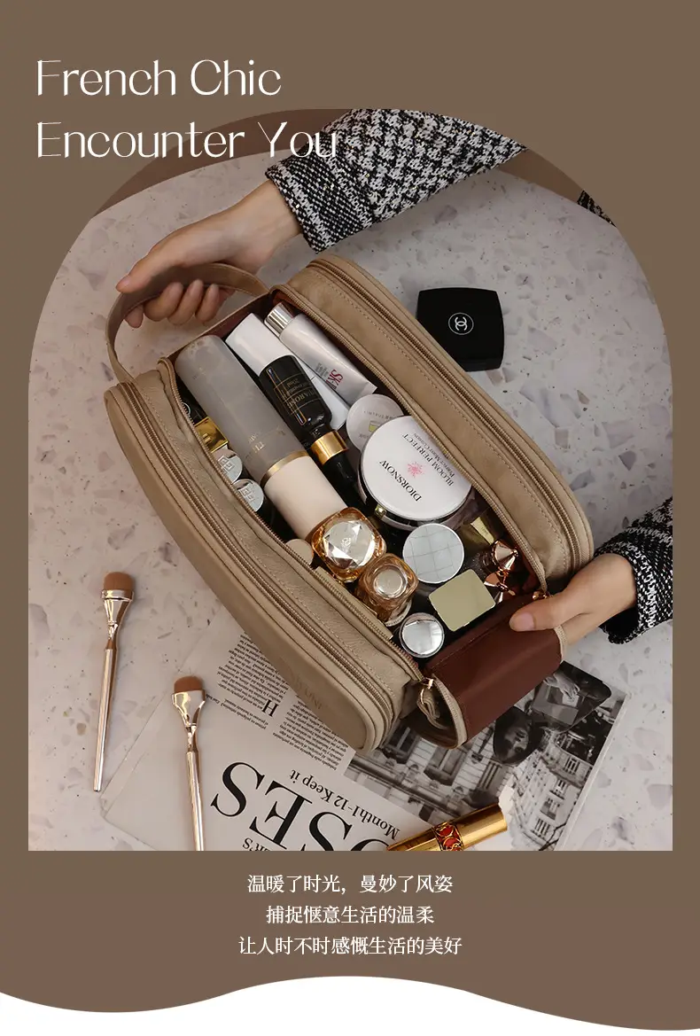 (Cross-border trading), capacious handheld cosmetic bag for traveling, universal organizer bag, storage bag, high-end — chobi 2