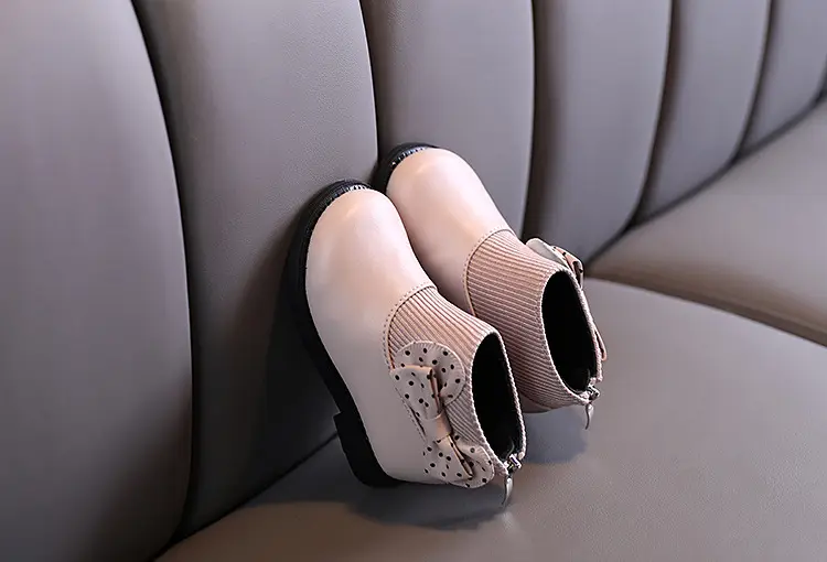 Children's cotton boots 2023 new winter children's shoes Korean style girls' soft sole leather boots baby versatile plus velvet Martin boots — chobi 10