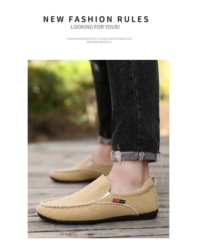 Breathable shoes, men's espadrilles, casual footwear, loafers, non-slip sole, easy to put on, plus size — chobi 12