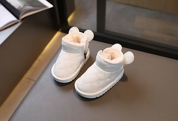 Baby snow boots, winter velvet cotton shoes, baby toddler shoes, children's baby shoes, Korean style milk tea ears — chobi 6