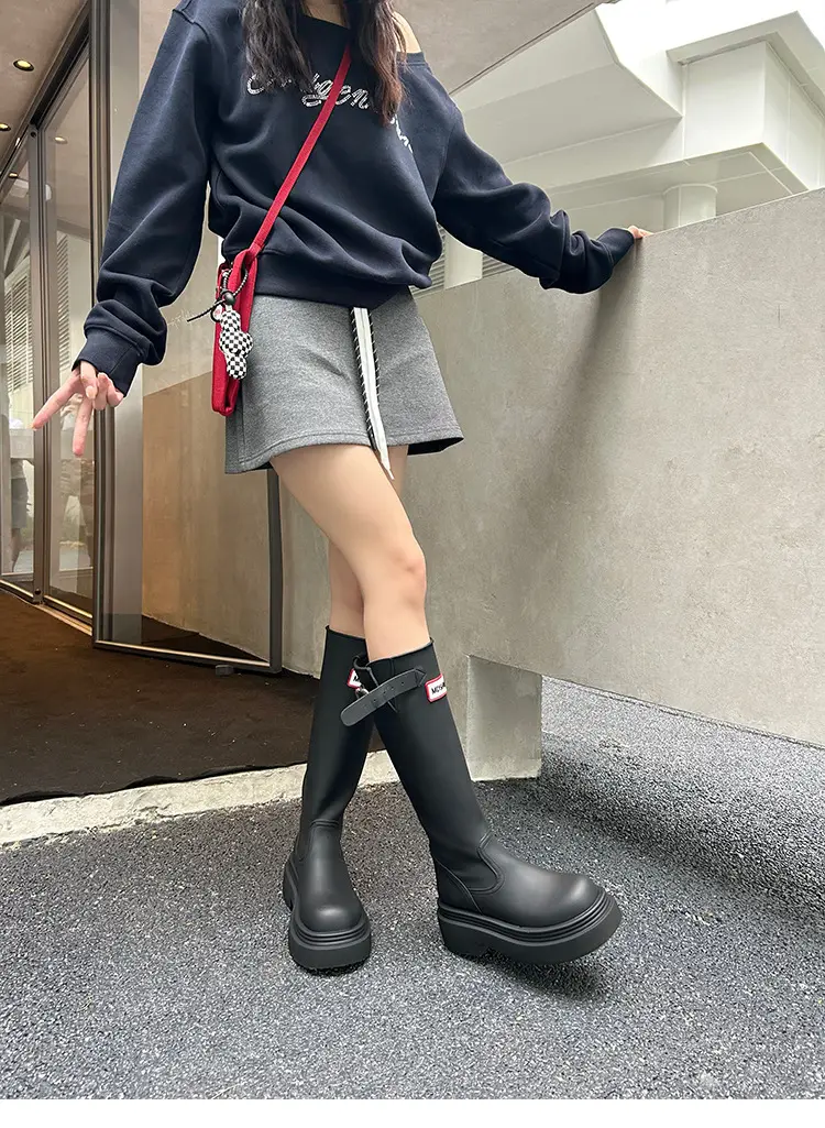 Women's red high boots for camping — chobi 18