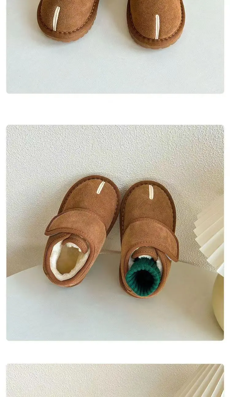 Children's cotton shoes 2025 winter new style boys' baby shoes girls' plus velvet warm cotton boots children's short snow boots — chobi 9
