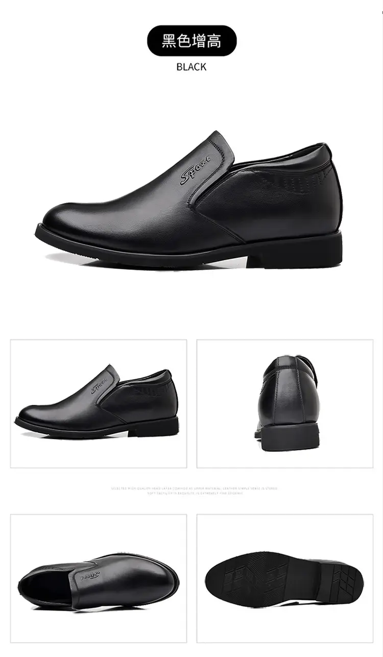 Shoes, case, men's leather slip-ons with hidden heel, trend of season, genuine leather, cowhide, size from 35 — chobi 17