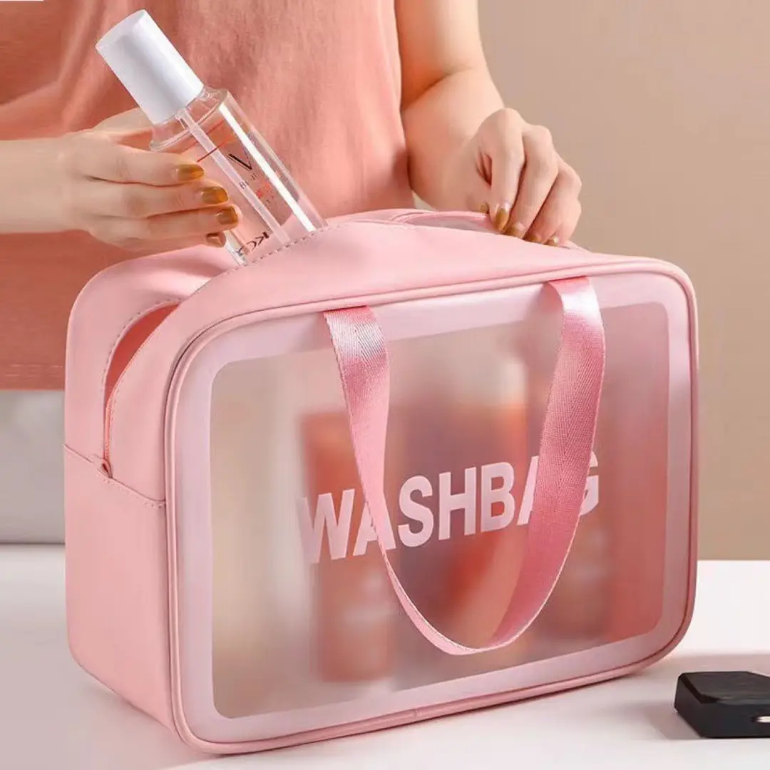 Classic fresh waterproof capacious handheld cosmetic bag PVC for traveling — chobi 1