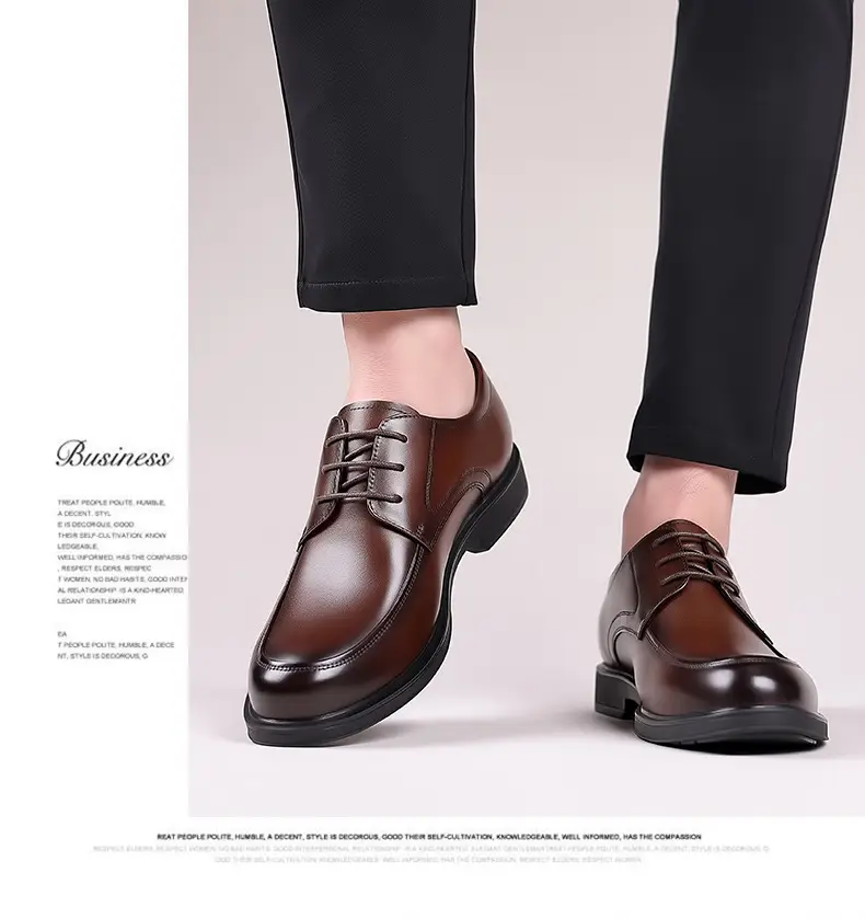 Classic suit jacket, men's autumn casual footwear, wedding shoes English style, genuine leather, soft sole — chobi 20