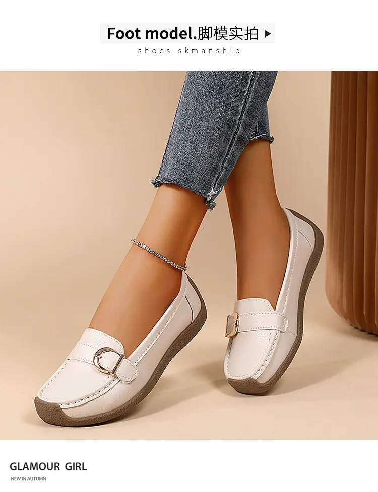 Casual women's loafers flat, comfortable “mom shoes”, Collection Year 2026, soft sole, plus size, non-slip sole — chobi 11