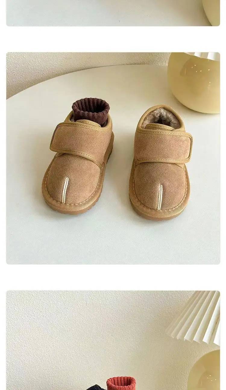 Children's cotton shoes 2025 winter new style boys' baby shoes girls' plus velvet warm cotton boots children's short snow boots — chobi 11