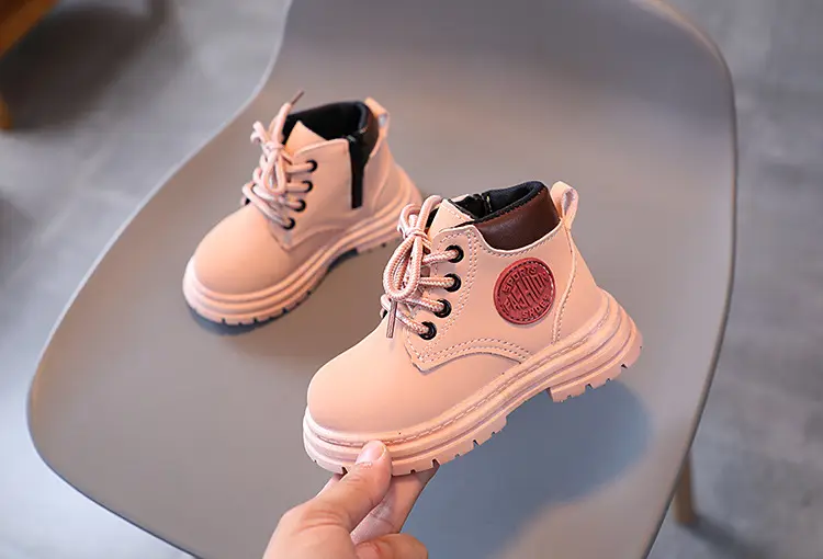 A piece of children Martin boots 2023 autumn and winter new girls wild yellow boots boys retro British style — chobi 7