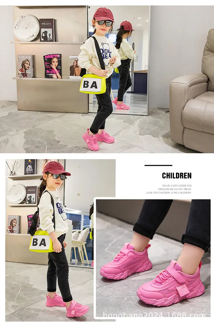 (Cross-border trading), children's white sneakers, running sneakers for students, Collection Year 2024, for teenagers — chobi 6