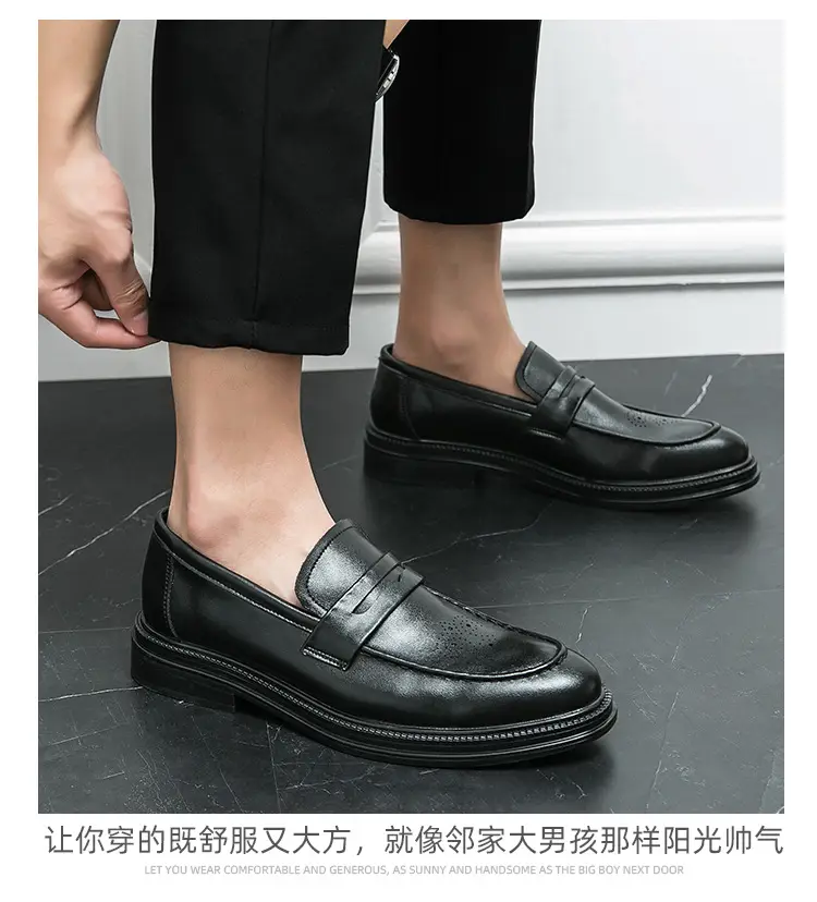 Shoes pointed-toe, men's casual classic suit jacket English style, 2023, British style, soft sole, non-slip sole — chobi 8