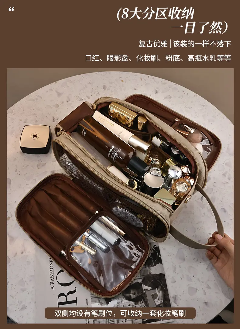 (Cross-border trading), capacious handheld cosmetic bag for traveling, universal organizer bag, storage bag, high-end — chobi 5