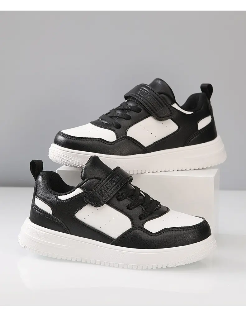 Children's white white sneakers for boys, white shoes for students — chobi 14