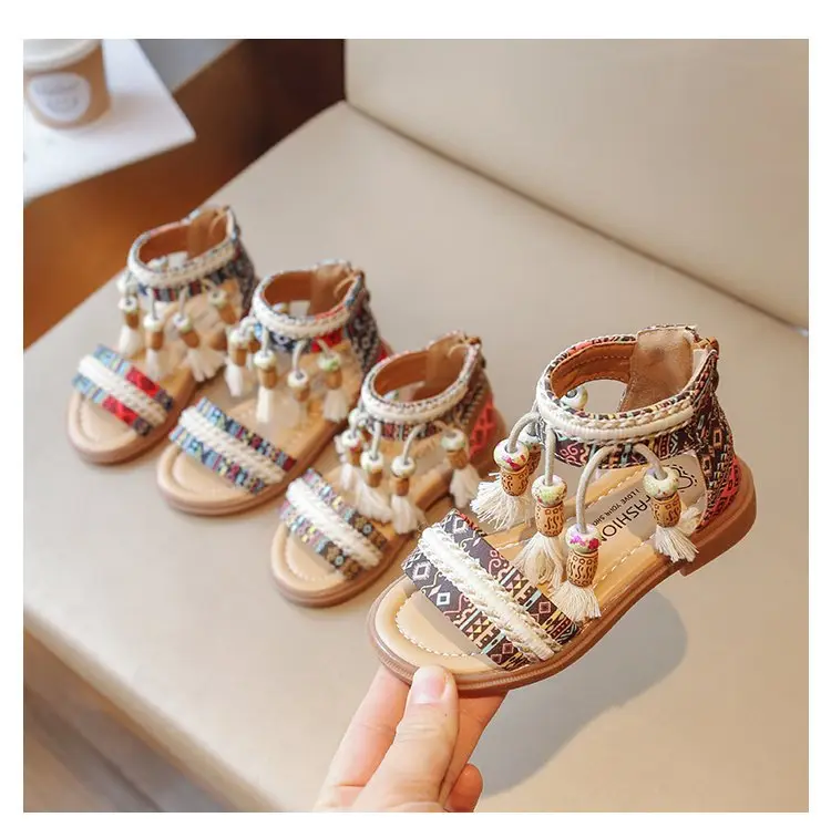 Ethnic sandals, fashionable children's beach footwear, ethnic style, western style, summer 2024 — chobi 6