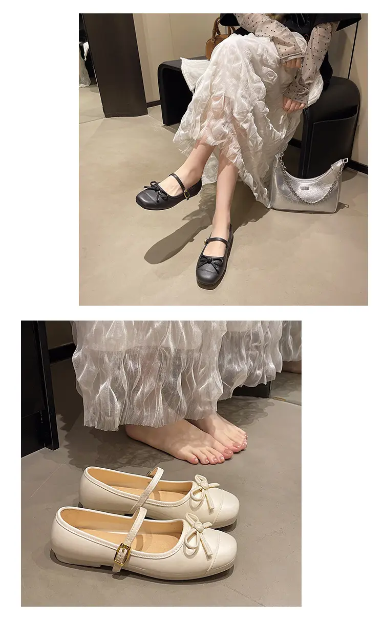 Summer breathable fashionable Mary Jane shoes with bow, french style, high-quality style, women's style, 2026 years — chobi 8