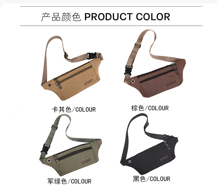 (Cross-border trading), men's cloth multicoloured belt bag, wear-resistant chest bag, travel shoulder bag, casual wallet, increased thickness — chobi 13