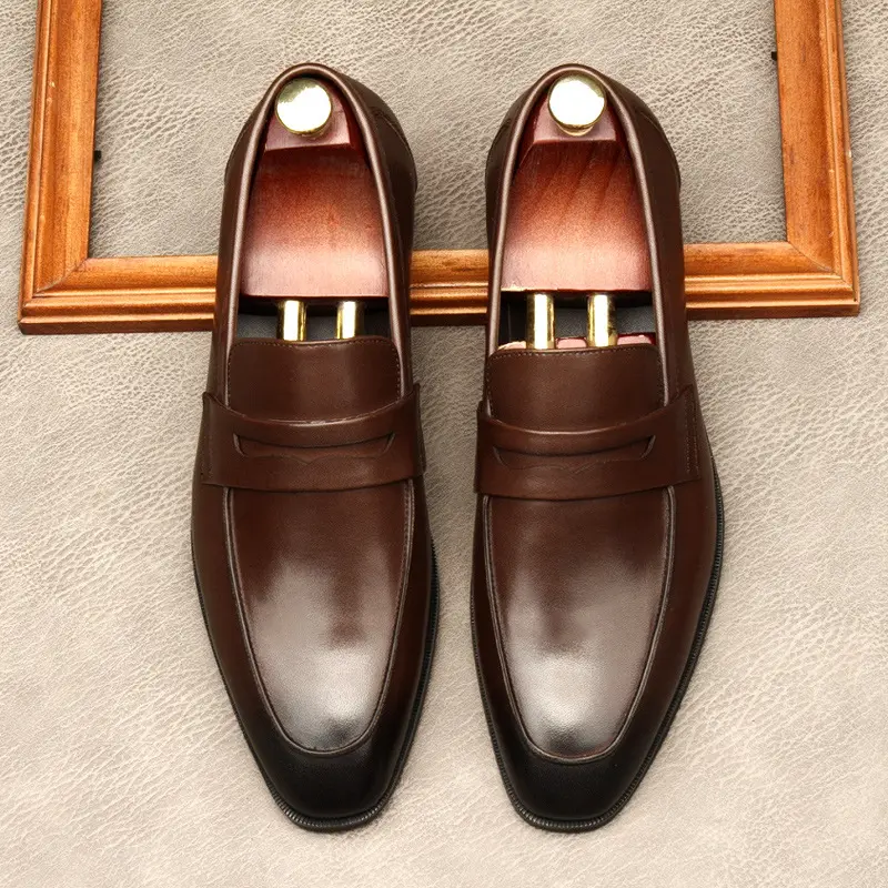 The new men's shoes, the European version of the leather, comfortable soft leather surface.Working at work, large size 45 — chobi 7