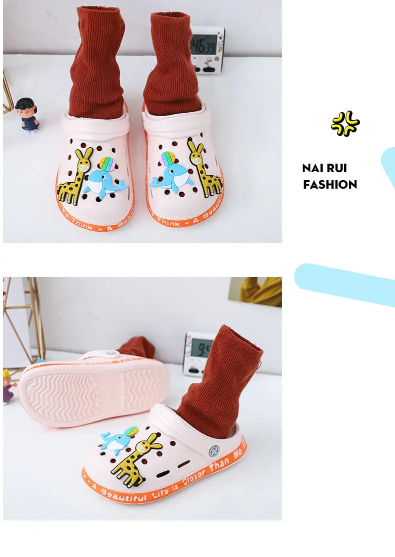(Wholesale), children's indoor cute non-slip Crocs-style slippers for bathroom for boys, soft sole — chobi 8