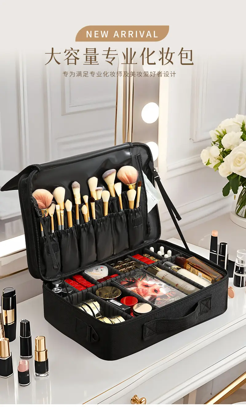 Capacious cosmetic bag, handheld shoulder bag for traveling, brand organizer bag for manicure — chobi 1
