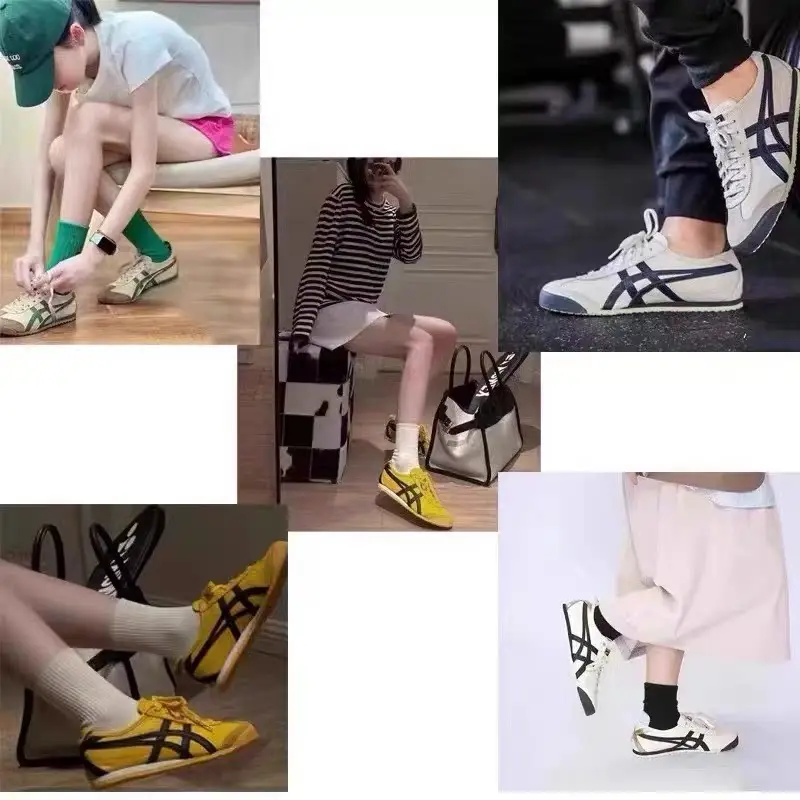 Cross-border Onizuka official website onslaught tiger flagship men's and women's one-step lazy moral training Forrest Gump white shoes — chobi 35