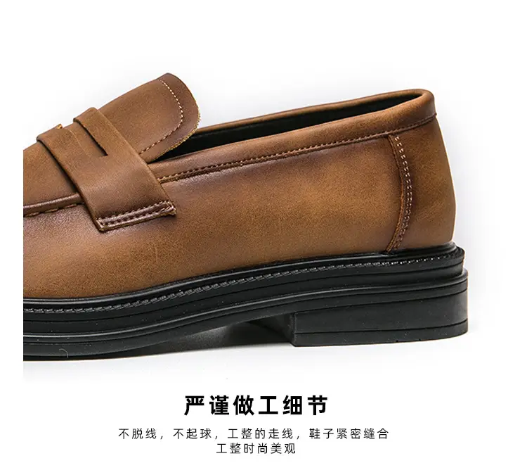 Shoes pointed-toe, men's casual classic suit jacket English style, 2023, British style, soft sole, non-slip sole — chobi 6