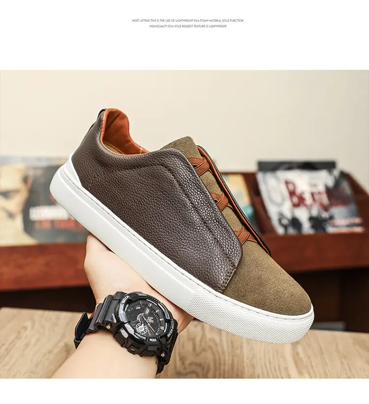 Leather casual universal shoes, fashionable trend loafers, European style, cowhide, Korean style — chobi 13