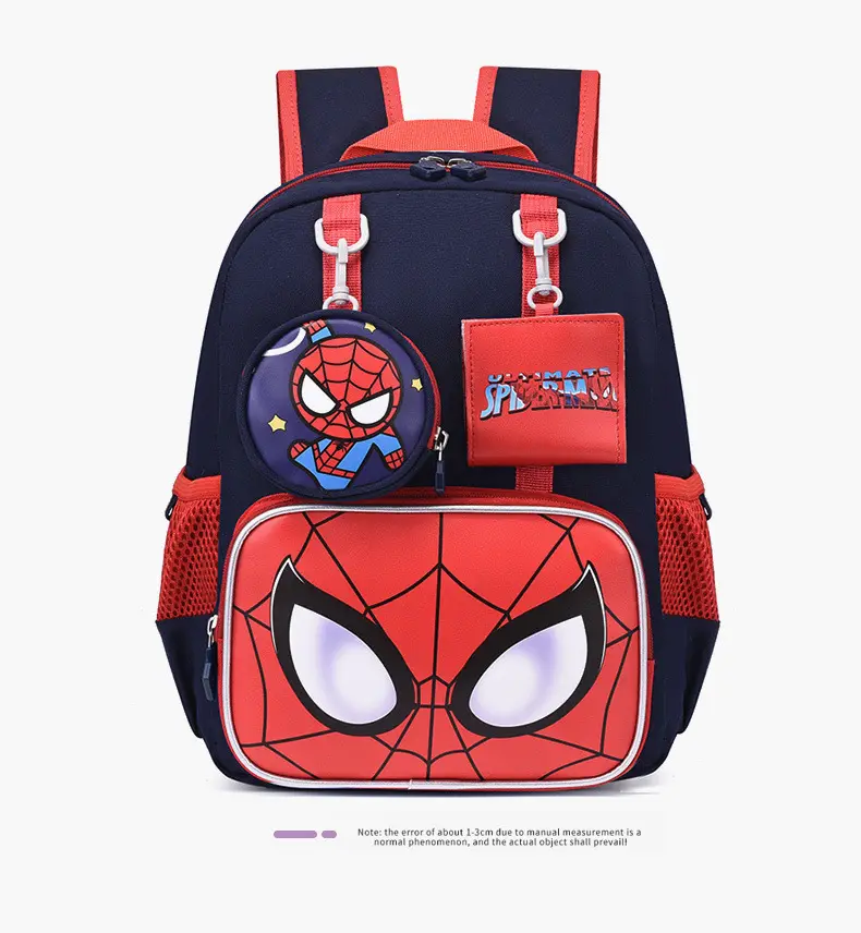 School bag for kindergarten, cartoon backpack for students, purse, card holder, pony, Spiderman — chobi 21