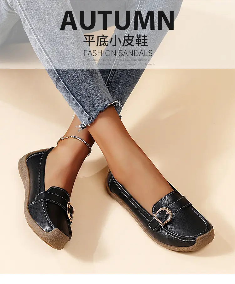 Casual women's loafers flat, comfortable “mom shoes”, Collection Year 2026, soft sole, plus size, non-slip sole — chobi 4