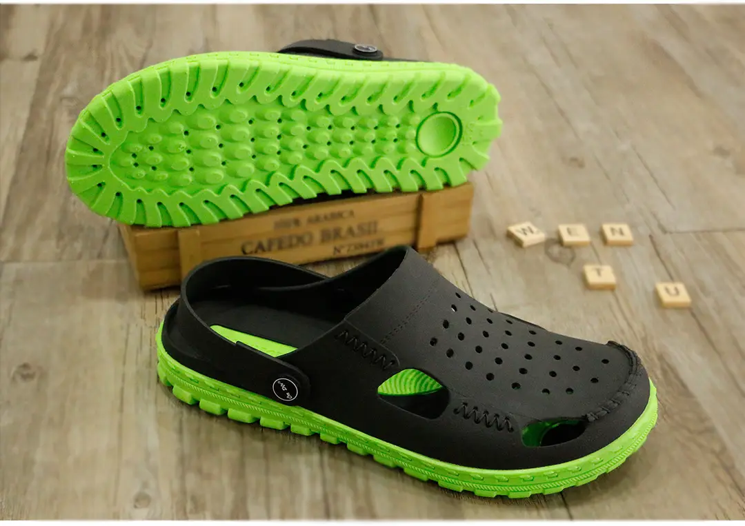 Vietnamese style Wentu slippers WENTU sandals dual-purpose shoes men's fashion outdoor and indoor two-color mesh holes — chobi 19