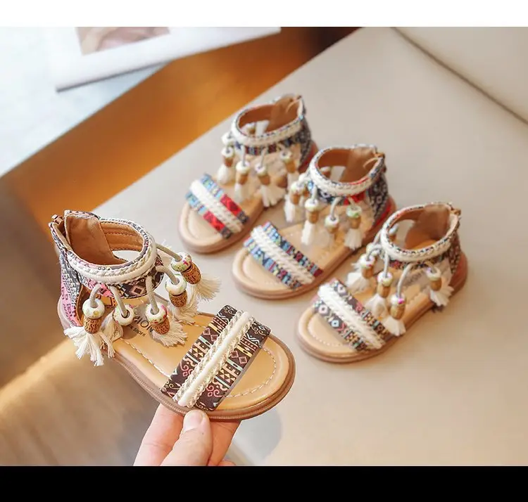 Ethnic sandals, fashionable children's beach footwear, ethnic style, western style, summer 2024 — chobi 10