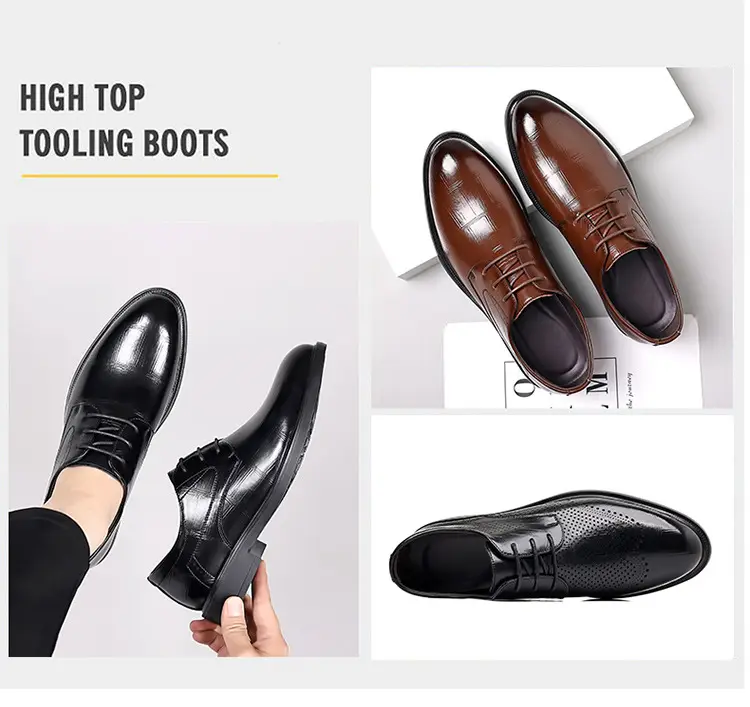 Men's autumn classic suit jacket English style, shoes pointed-toe for leisure, soft sole, genuine leather — chobi 8