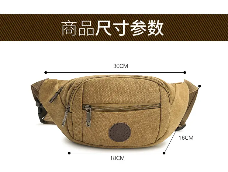 (Cross-border trading), men's cloth multicoloured belt bag, wear-resistant chest bag, travel shoulder bag, casual wallet, increased thickness — chobi 4