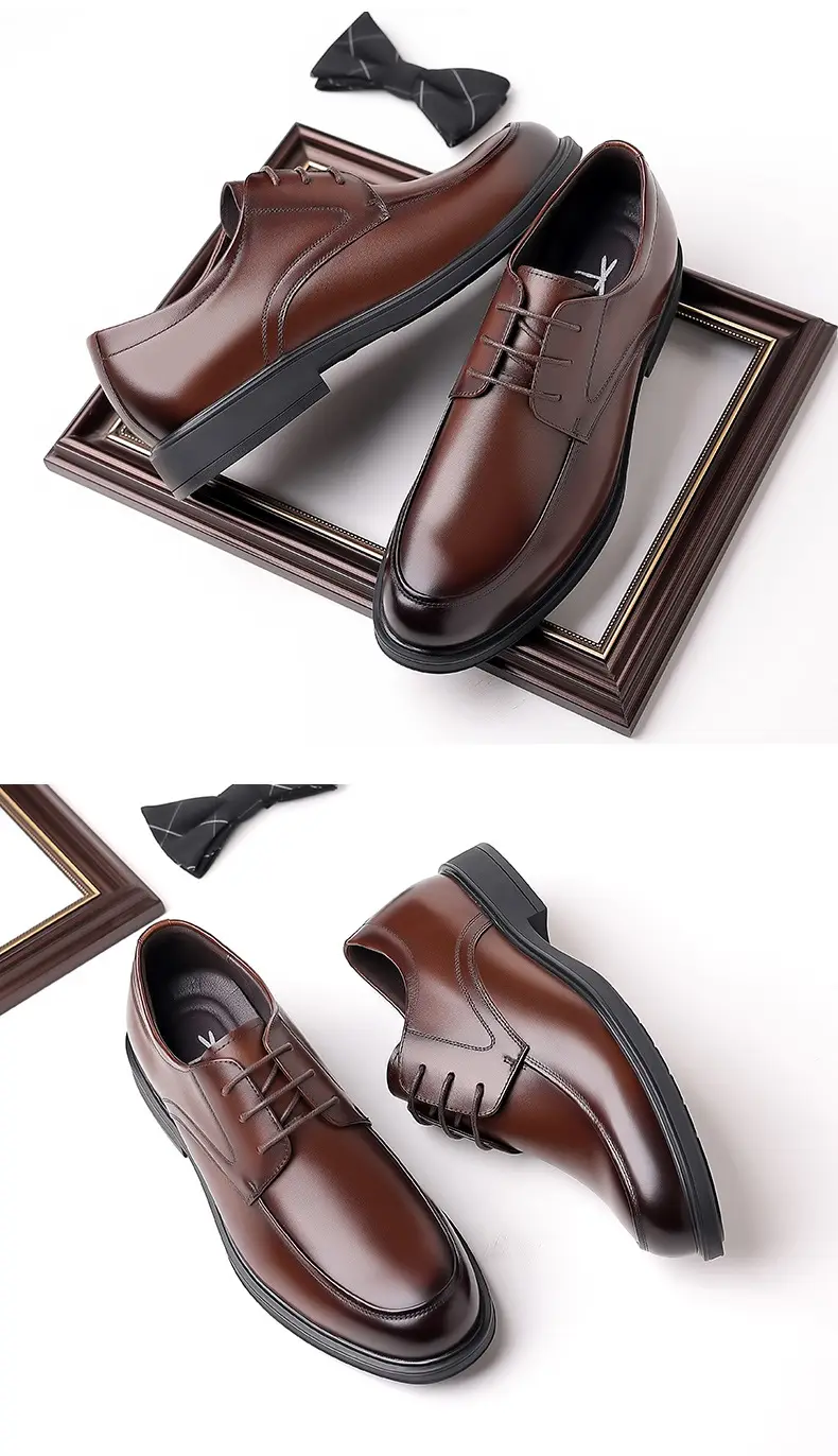 Classic suit jacket, men's autumn casual footwear, wedding shoes English style, genuine leather, soft sole — chobi 24