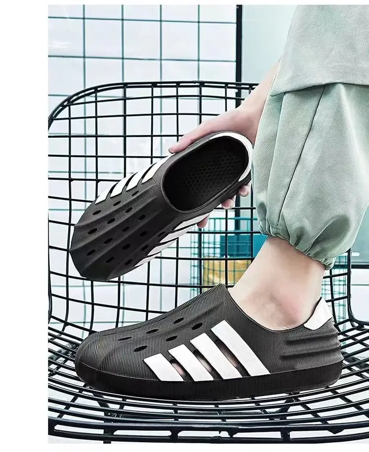 (Wholesale), ultra-soft summer Crocs-style slippers, beach sports sandals, suitable for outdoor wear, can be worn in two ways, closed toe, plus size — chobi 13