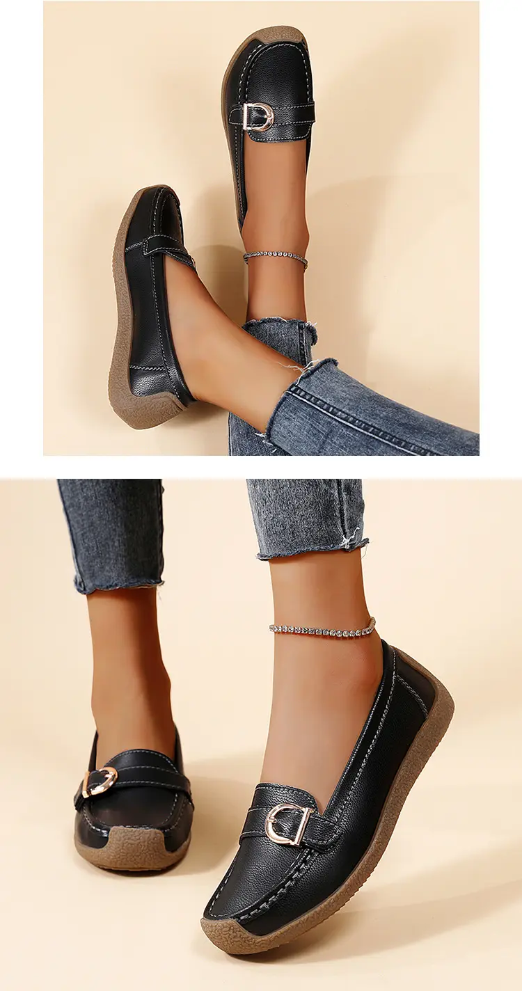 Casual women's loafers flat, comfortable “mom shoes”, Collection Year 2026, soft sole, plus size, non-slip sole — chobi 22