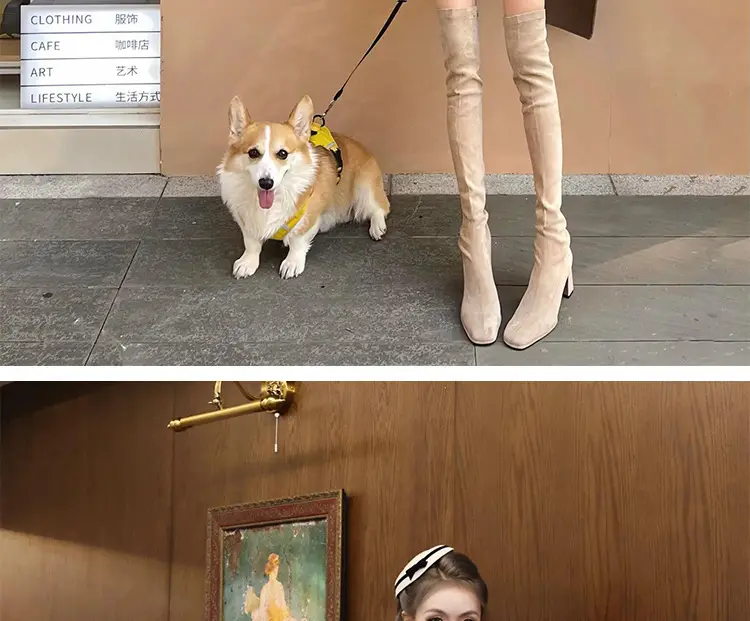 Demi-season suede elastic fashionable high boots heels, Collection Year 2025 — chobi 7