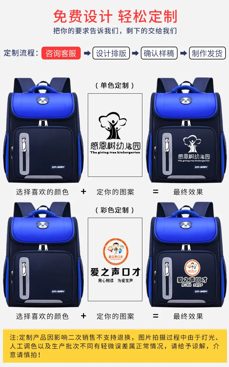 (Wholesale), school bag lightweight for men and women, children's retroreflective space backpack, 1-3-6 years, spine protection, with your logo imprin — chobi 1
