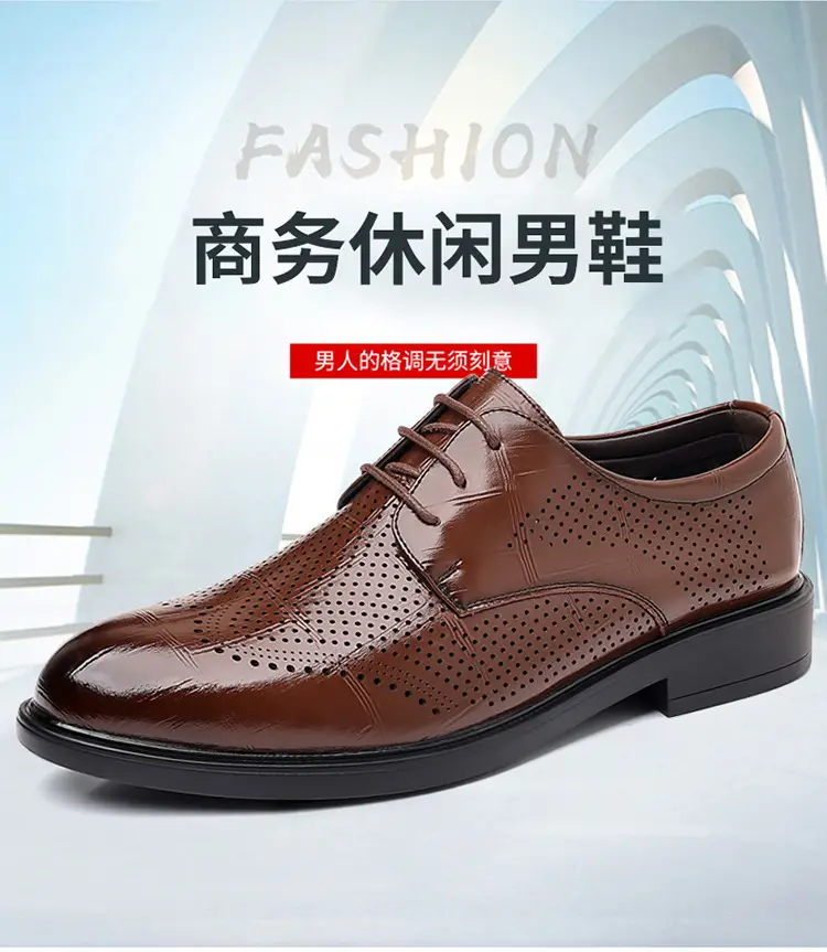Men's autumn classic suit jacket English style, shoes pointed-toe for leisure, soft sole, genuine leather — chobi 4