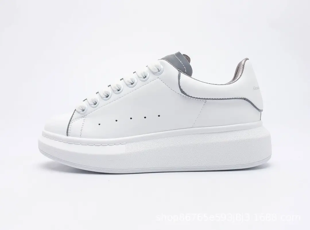 Fashionable white sneakers platform with chunky sole for leisure for men and women, height increasing — chobi 27