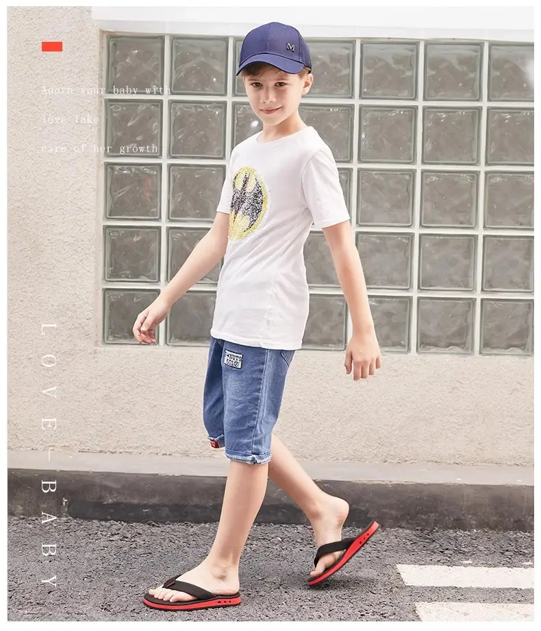 (Cross-border trading), children's summer slippers for boys, non-slip flip flops, beach footwear, mule flat, suitable for outdoor wear, soft sole, fam — chobi 20