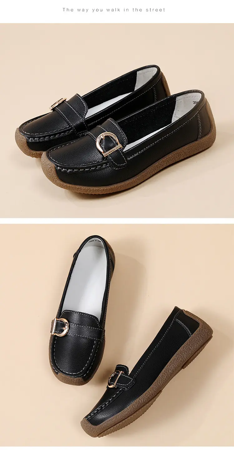 Casual women's loafers flat, comfortable “mom shoes”, Collection Year 2026, soft sole, plus size, non-slip sole — chobi 28