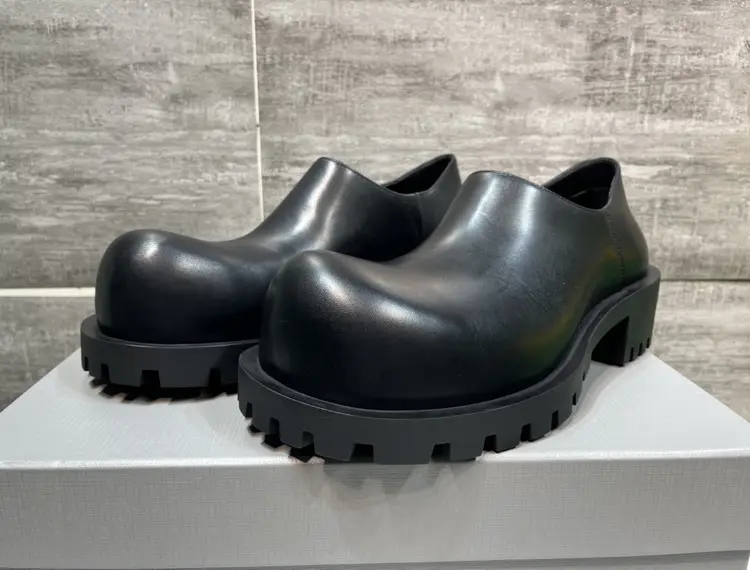 European station Paris big-headed derby shoes for men with high height and one foot pedal of lazy shoes celebrity catwalk style shoes — chobi 1