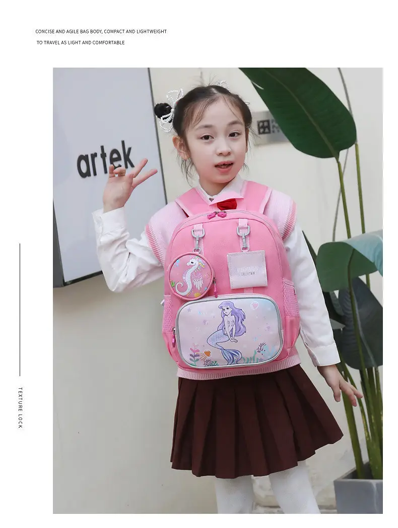 School bag for kindergarten, cartoon backpack for students, purse, card holder, pony, Spiderman — chobi 34