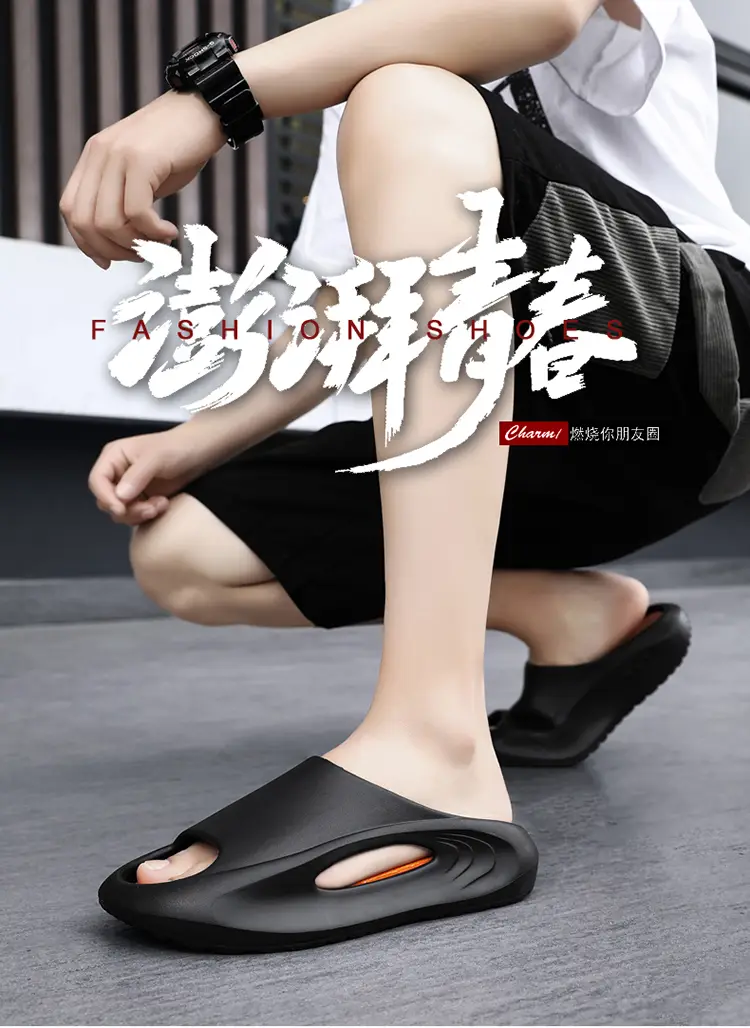 Men's summer ultra-soft men's slippers, sports beach sandals, suitable for outdoor wear, for teenagers, soft sole — chobi 1