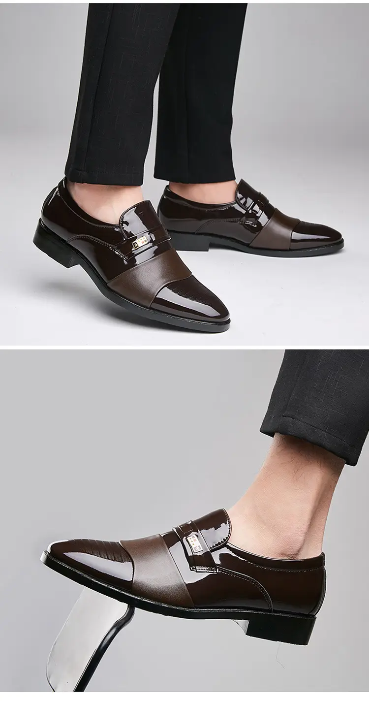 Men's winter classic suit jacket, insulated slip-ons, universal casual wedding shoes, plus size — chobi 18