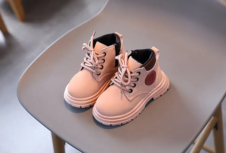 A piece of children Martin boots 2023 autumn and winter new girls wild yellow boots boys retro British style — chobi 6
